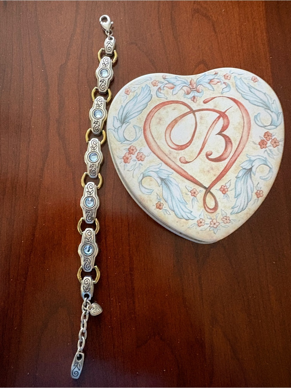 Brighton Silver-Tone Bracelet with Blue Crystals